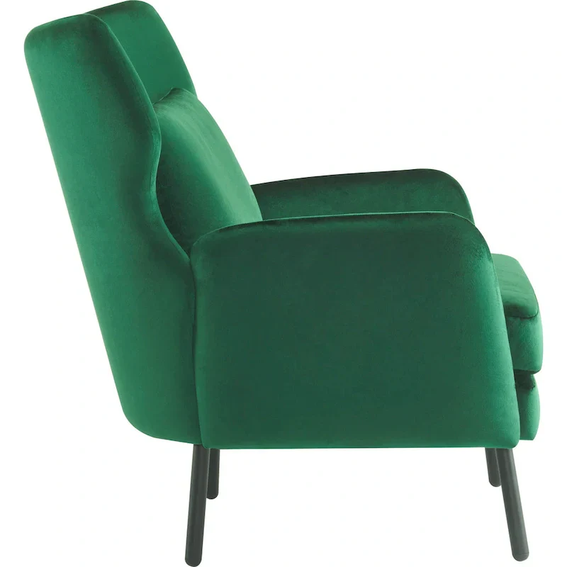 Velvet Wing Back Accent Chair - Single Seat with Pillow