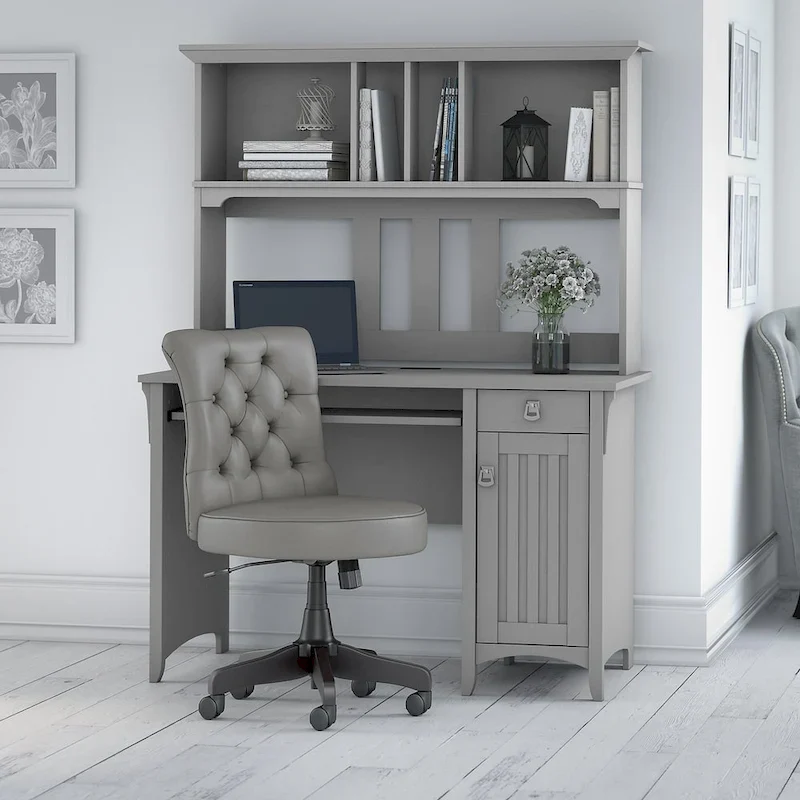 48W Computer Desk with Hutch and Office Chair