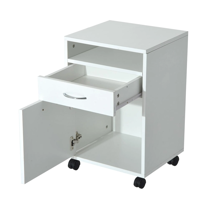 HOMCOM 24 Mobile Printer Cart with 2 Drawers, White