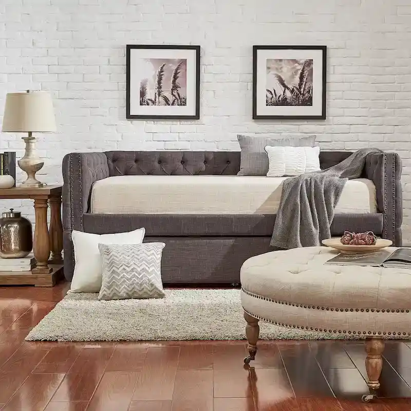 Knightsbridge Twin Tufted Nailhead Daybed by iNSPIRE Q Artisan