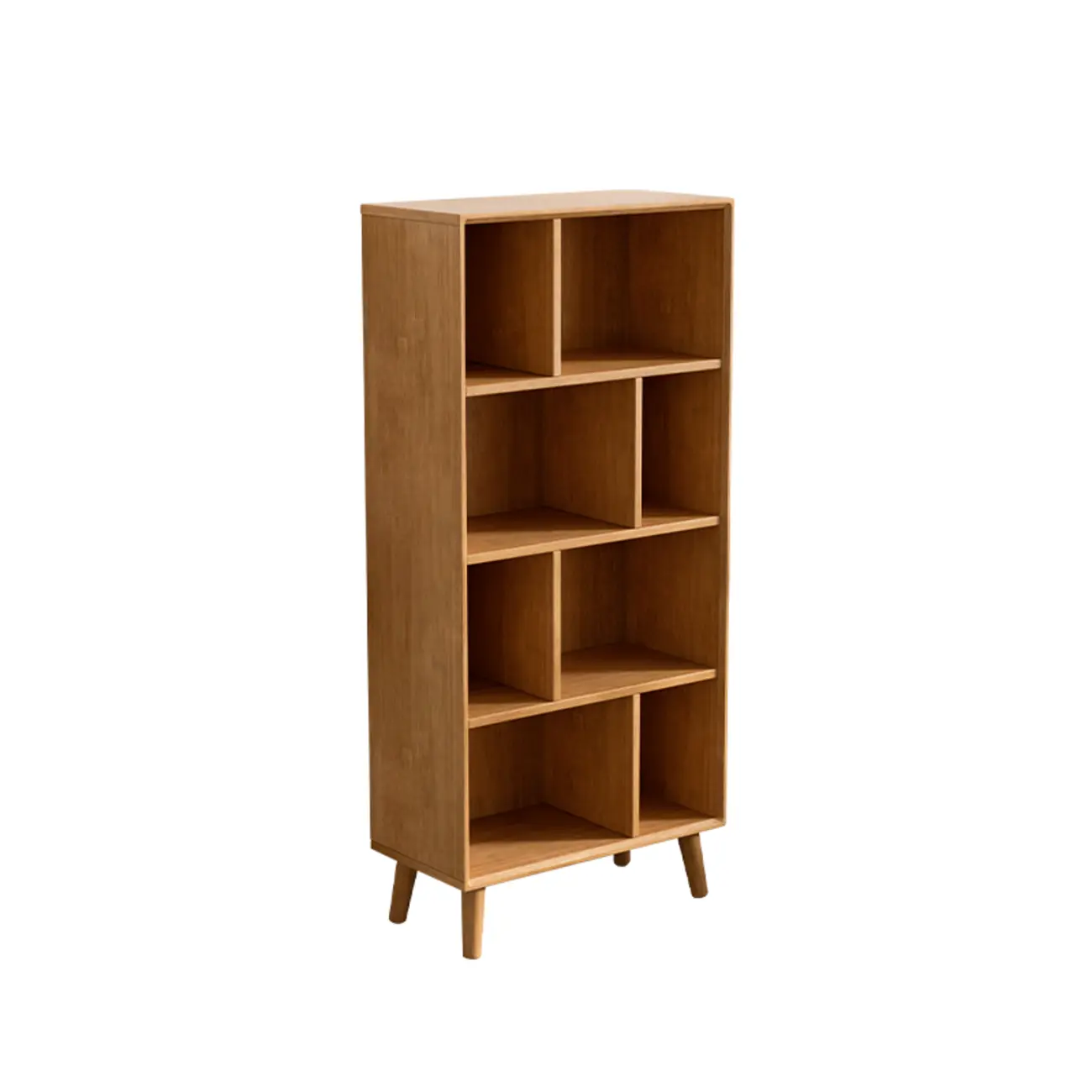 Modern Black Rubberwood Open Rectangle Bookcase