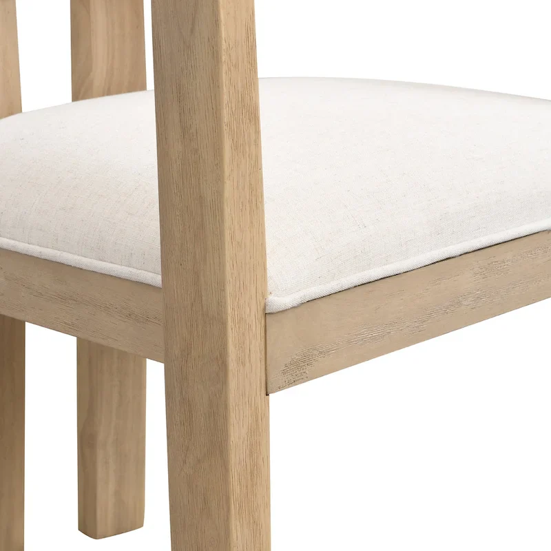 Bouclé Fabric Dining Chair with Armrests – Black & Beige / Light Ash & Beige / Walnut & Beige, Modern Style, Single