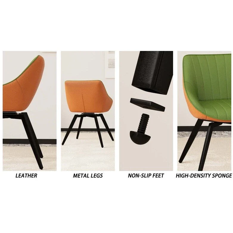 Set Of 2 Dining Chairs With Metal Legs