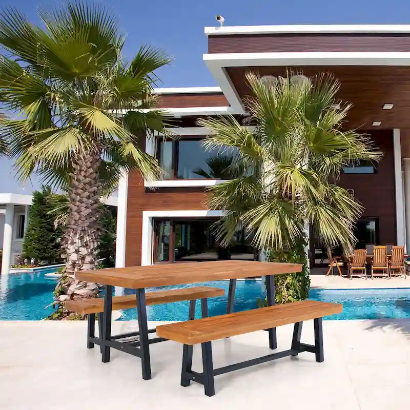 3-piece Acacia Wood Dining Set