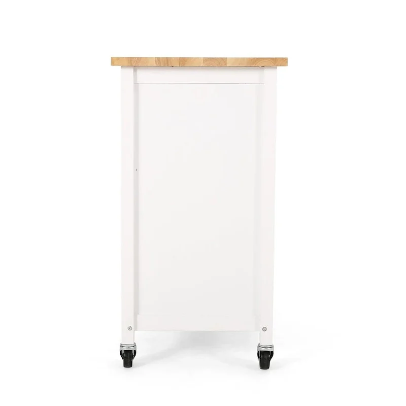 Modern Wooden Kitchen Cart with Wheels Drawer and Cabinet by Christopher Knight Home