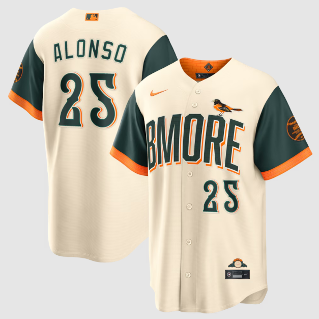 Baltimore Orioles Pete Alonso Cream 2026 City Connect Stadium Jersey