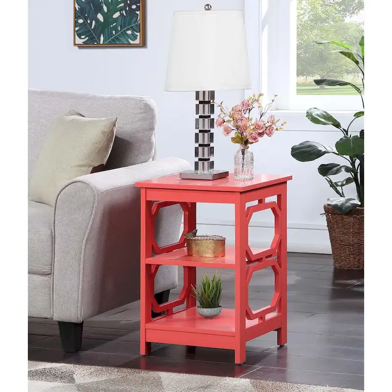 Convenience Concepts Omega End Table with Shelves