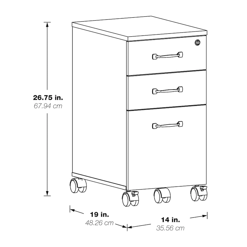 Prado 3-Drawer Mobile File Cabinet