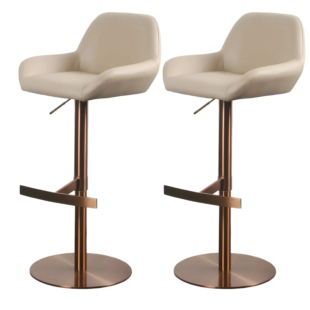 Glossy Metal Bucket Swivel Adjustable Bar Stools