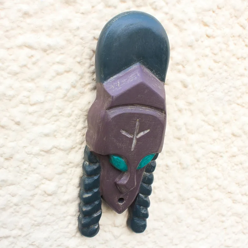 Novica Handmade Queen Amina African Wood Mask