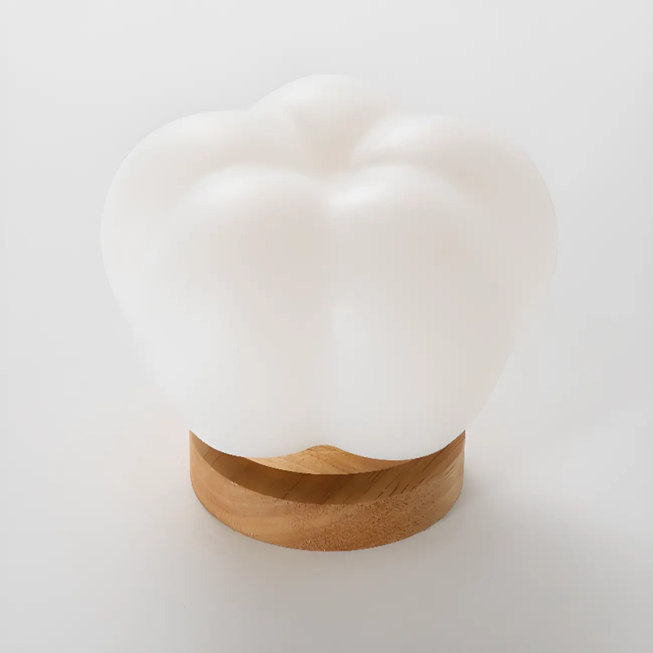 Modern Small White Resin Petal Wood Semi Flush Ceiling Light