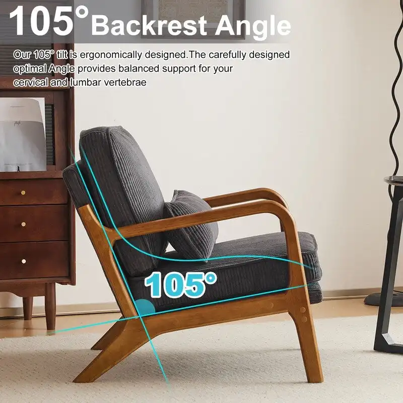 2-pc Upholstered Linen Blend Accent Chair