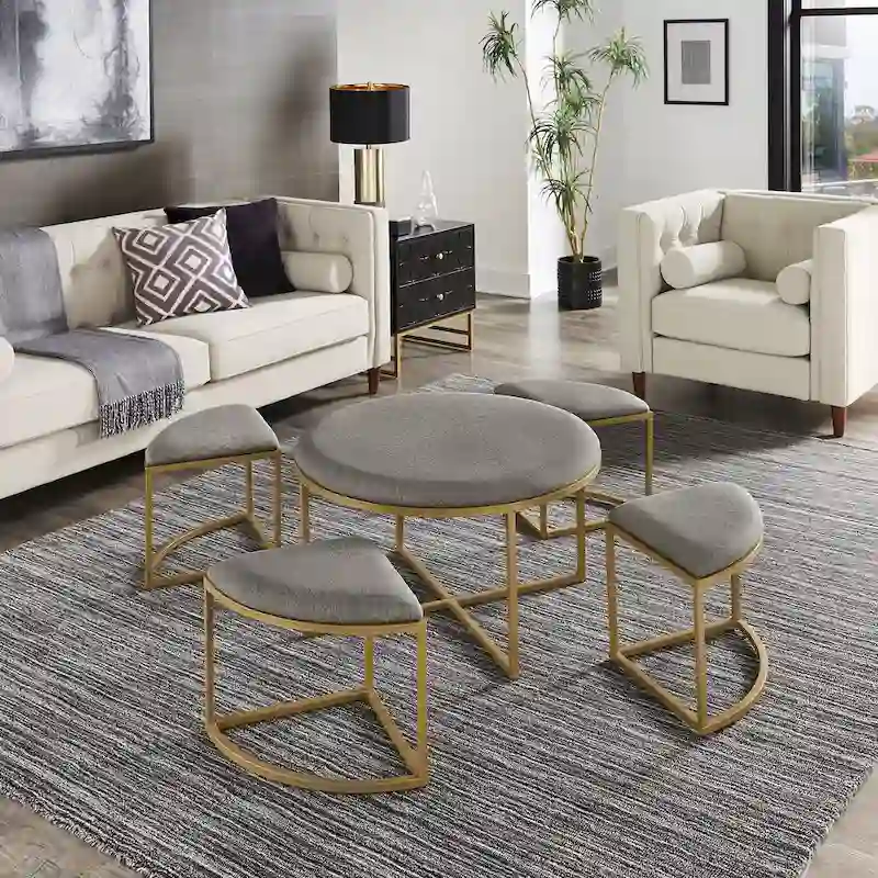 Gabin Coffee Table with Nesting Stools by iNSPIRE Q Modern