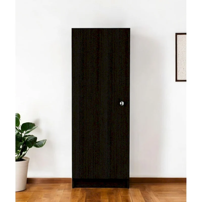 47 Black Wood Pantry Or Storage Closet - 16.9' X '47.4' X '12.3