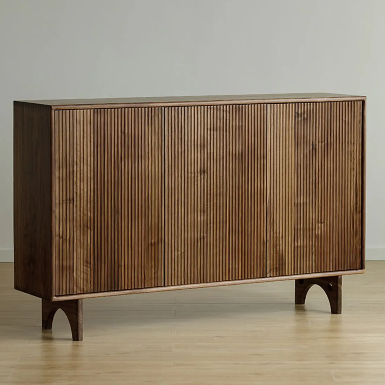 Scandinavian Dark Walnut Solid Wood Shoe Cabinet