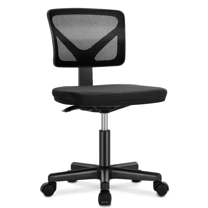 JIONJOY Armless Mesh Office Chair - Adjustable Height Rolling Desk Chair for Small Space, Dorm, Home Office