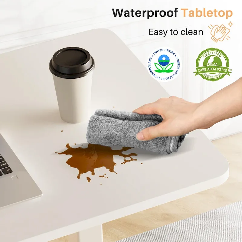 Mobile Standing Desk with Wheels Pneumatic Laptop Desk Rolling Computer Cart Movable Height Adjustable Small Stand Desk Home