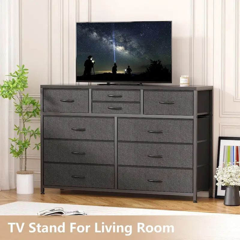 10 Drawer Dresser TV Stand - 55 inches