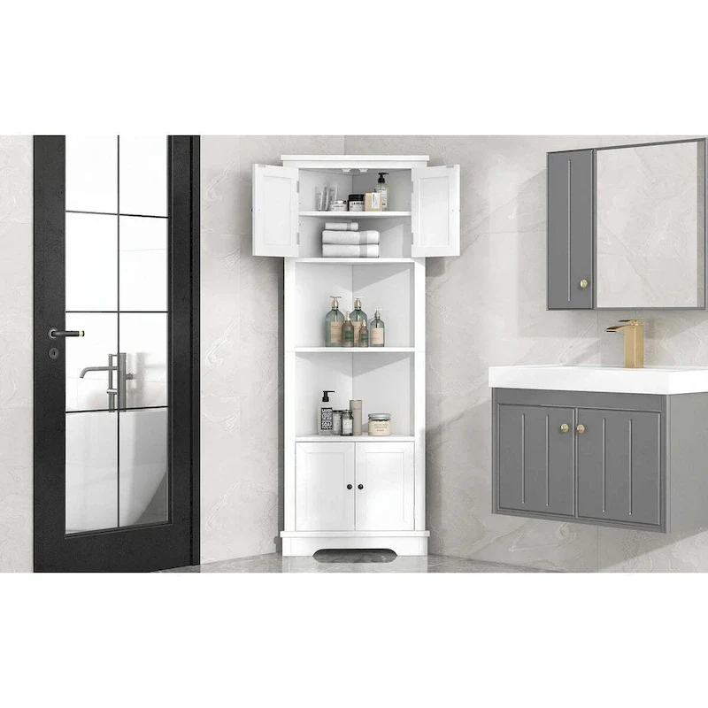 Tall Bathroom Storage Cabinet with Adjustable Shelf