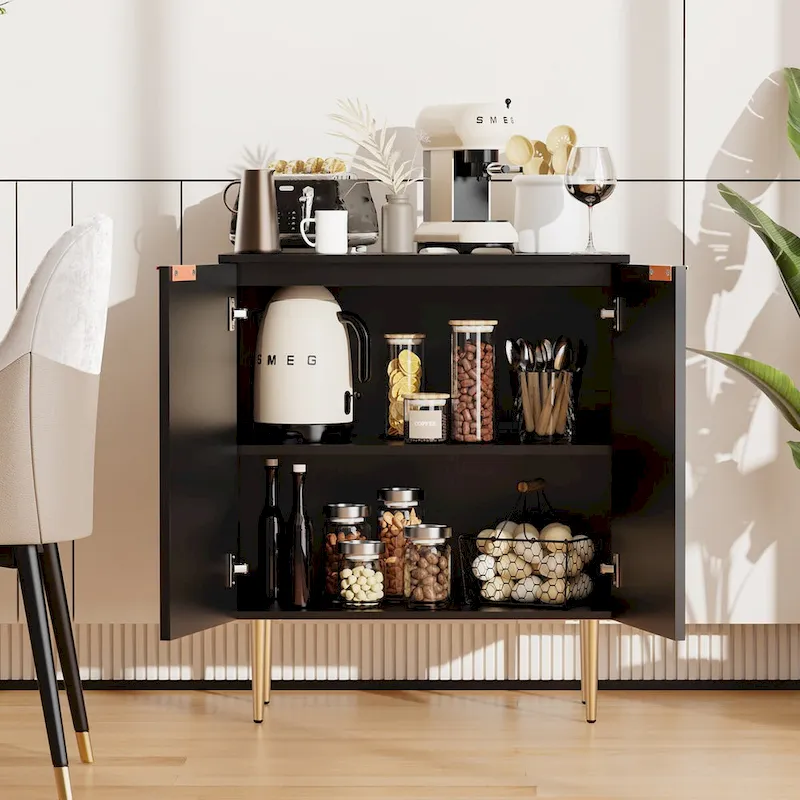 SICOTAS Sideboard Buffet Cabinet Set of 2 with Adjustable Shelves - N/A