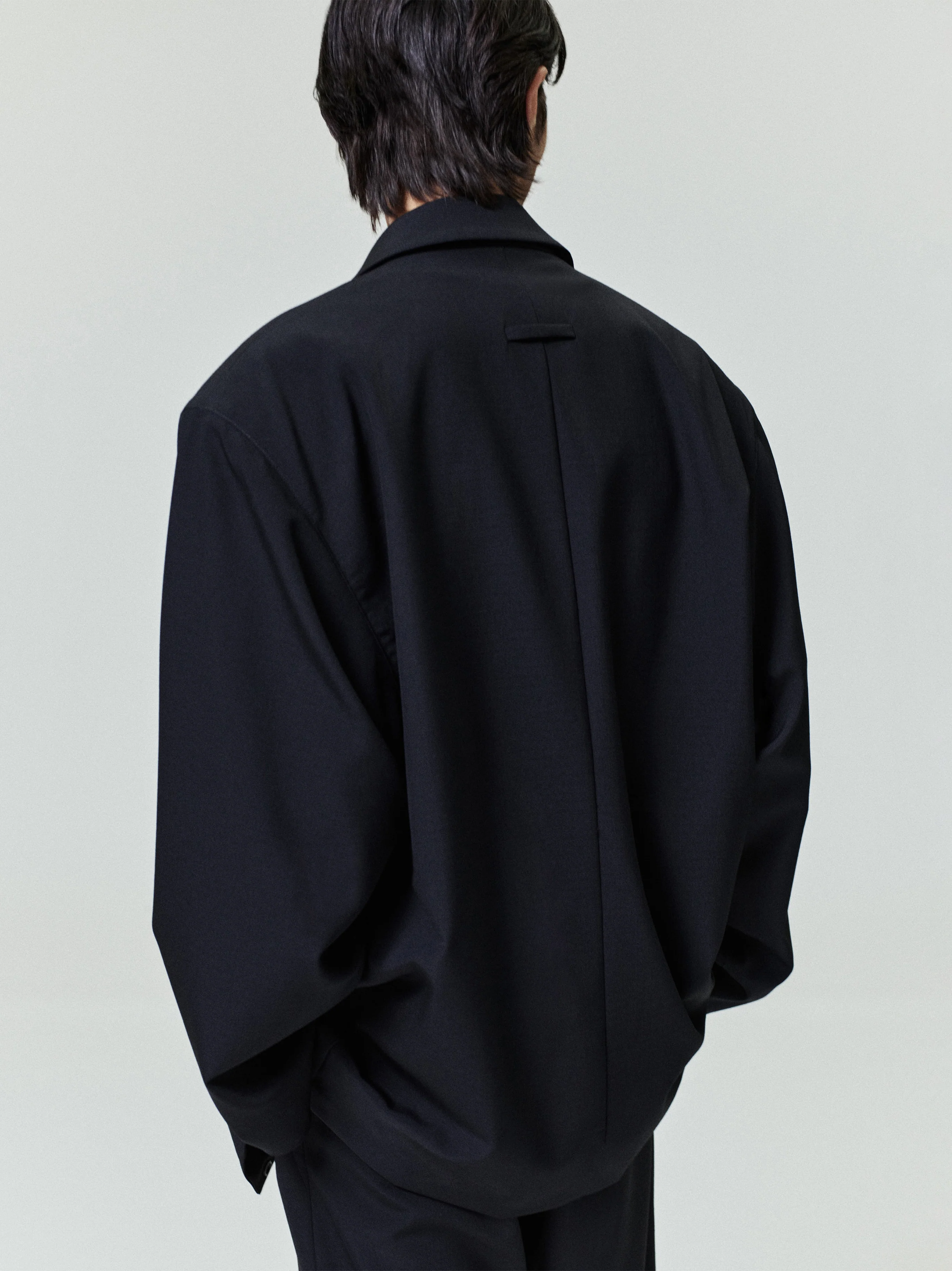 Wool Ripstop Relaxed Long Jacket