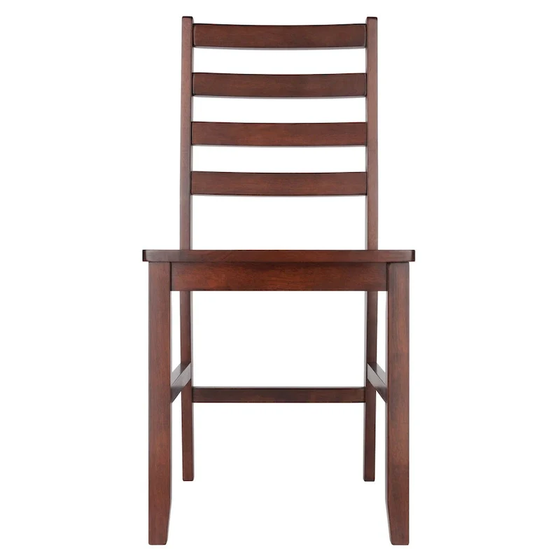 2-Pc Ladder-back Chair Set, Walnut - 16.54 x 18.63 x 34.65 inches