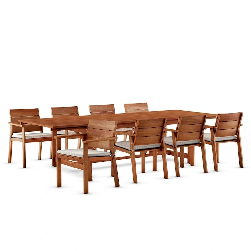 Amazonia Megan 9 piece Patio Dining Wood Set - 9 Piece