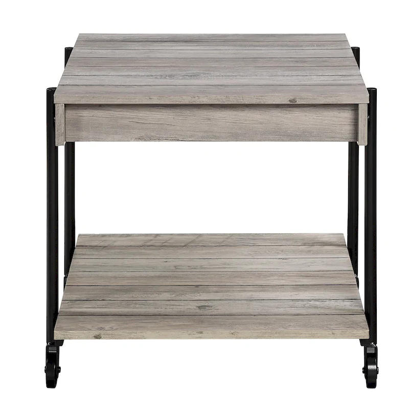Hyssop Farmhouse 24-inch Steel 1-Shelf End Table by Furniture of America