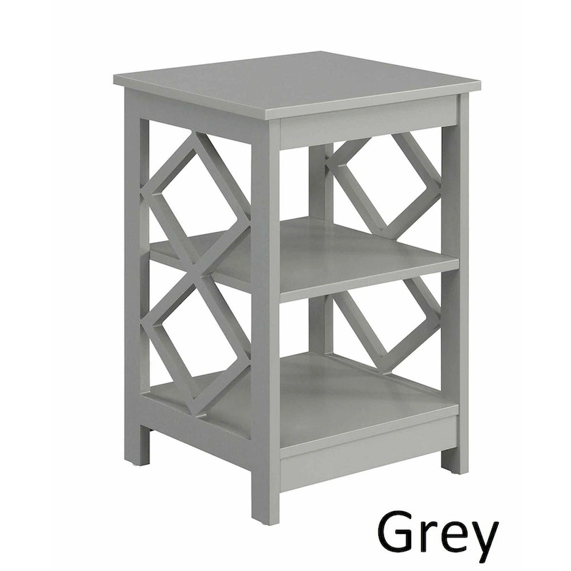 Convenience Concepts Diamond End Table with Shelves
