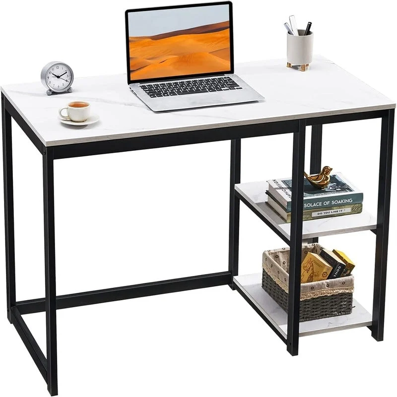 Computer Desk with 2-Tier Shelves - 40 Inch