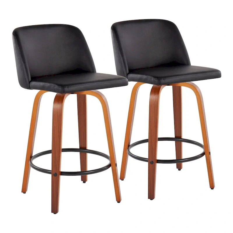 Vallberga 26 Counter Stool with Black Round Footrest (Set of 2)