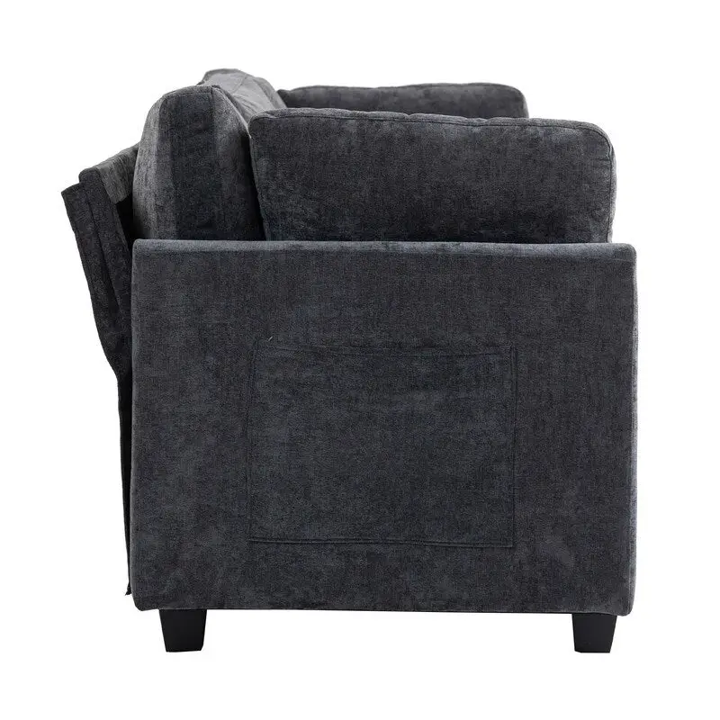 111.42  Chenille Upholstered Three Seater Sofa