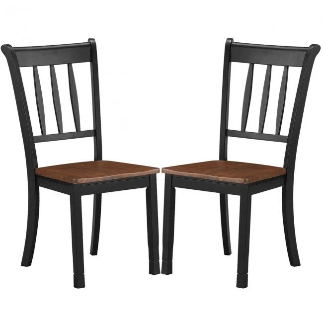 2 Pieces Solid Whitesburg Spindle Back Wood Dining Chairs - 18 x 21 x 38.5( L x D x H )