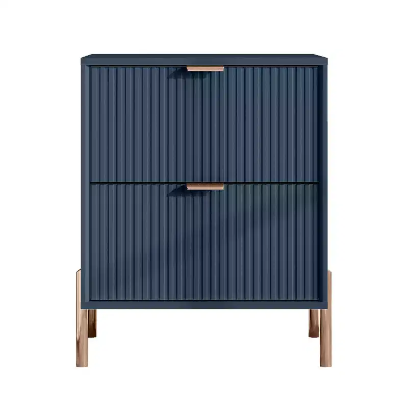 Festivo 3pc Modern Elegance 2 Drawer Nightstands and 3 Drawer Dresser Set Navy