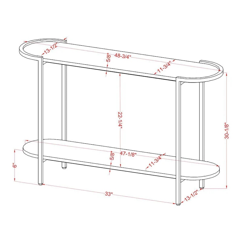 Rowland Urban Light Grey 49-inch Steel 1-Shelf Sofa Table