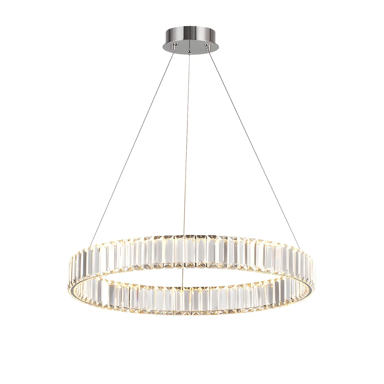 Dining Area Modern Crystal LED Ring Pendant