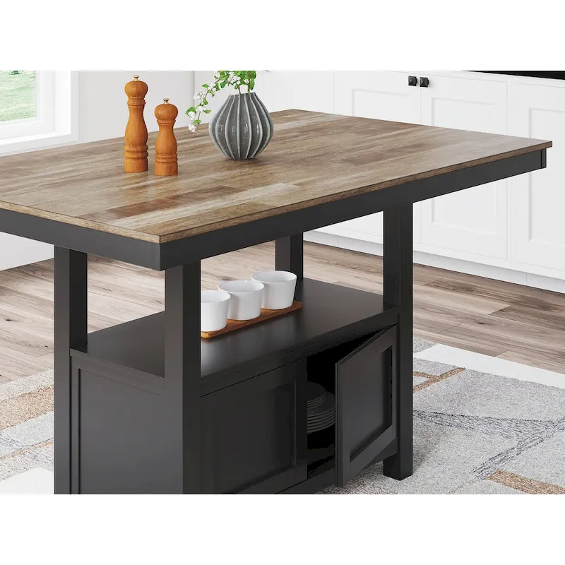 Signature Design by Ashley Wildenauer Brown/Black Rectangular Dining Counter Table - 60W x 38D x 36H