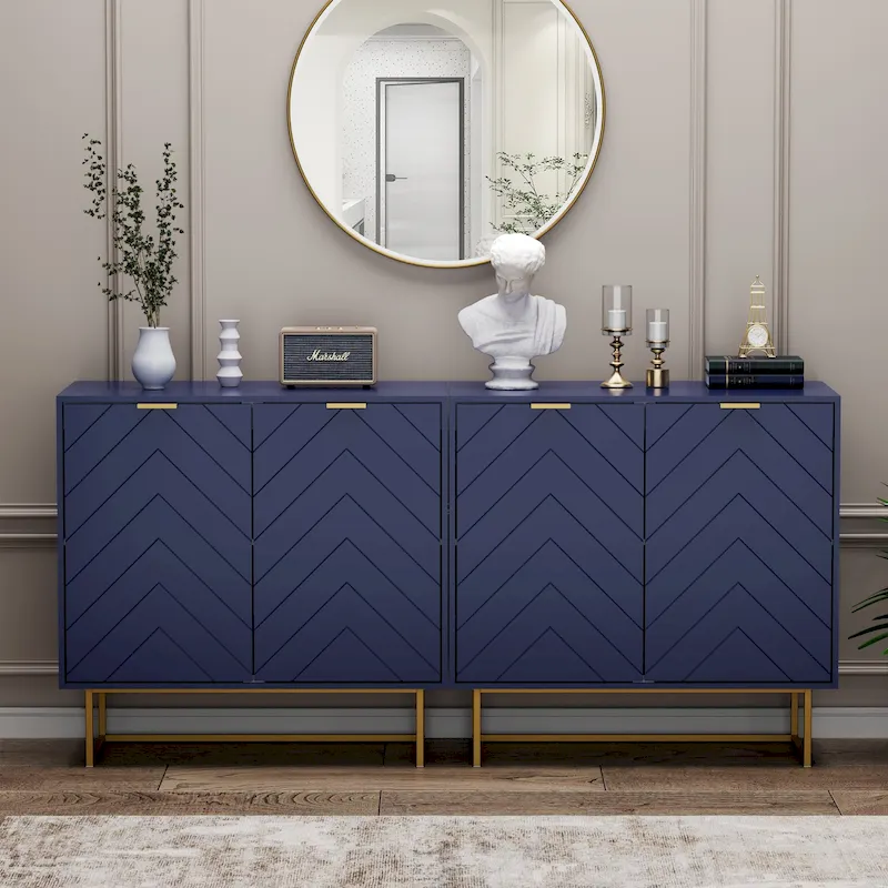 Double Sideboard Buffet Cabinet with Storage Adjustable Shelf Cabinet for Living Room, Kitchen
