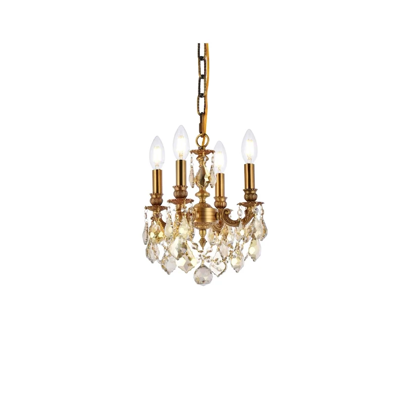 Elegant Lighting 9104D10-GT/RC Lillie 4 Light 10  Wide Crystal