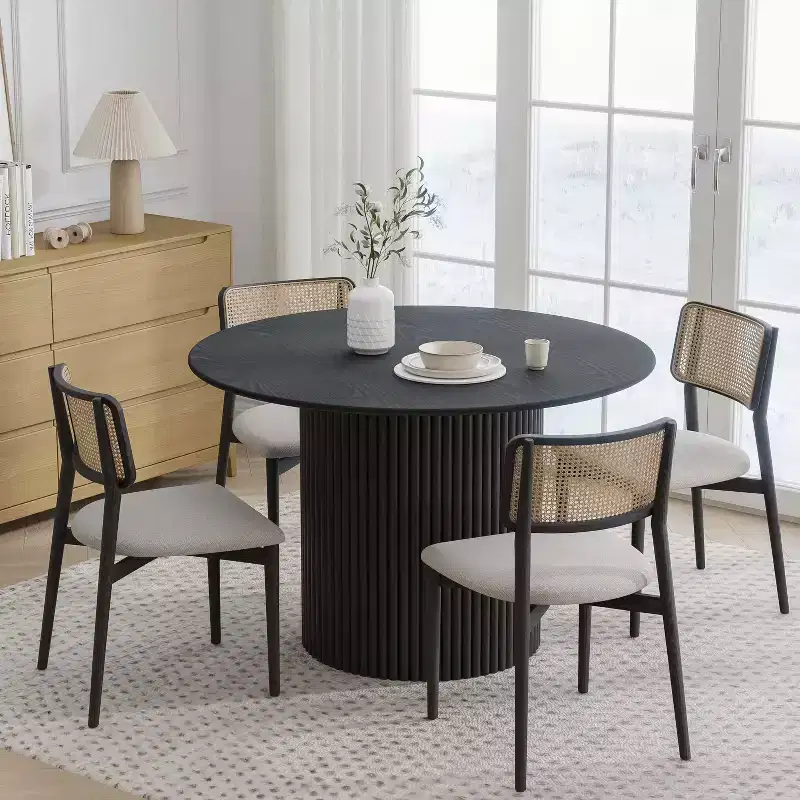 PexFix 46 Round Solid Wood Dining Table Kitchen Tables