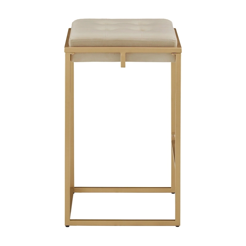 Perdita Gold Finish Velvet Button Tufted Bar Stools (Set of 2) by iNSPIRE Q Bold