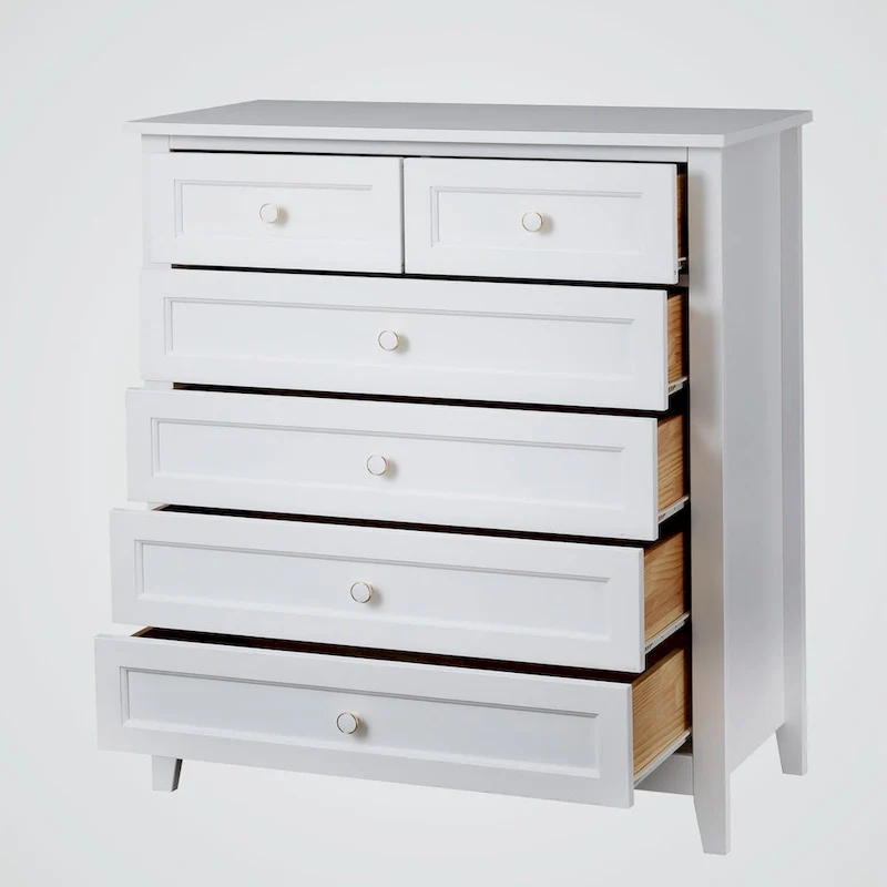 Solid Wood Spray-painted 6 Drawer Chest