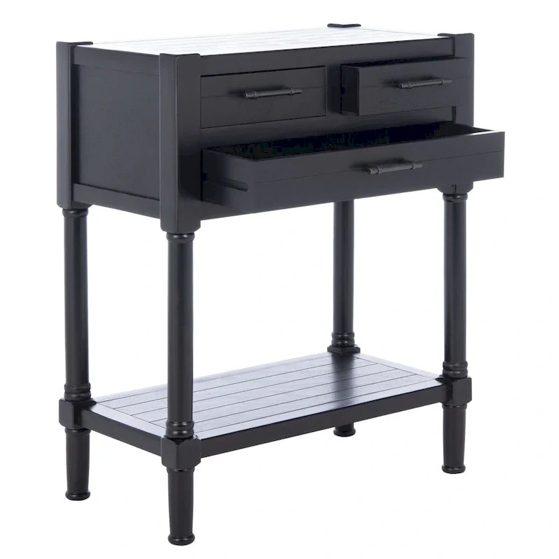 SAFAVIEH Philomene Distressed White 3-Drawer Console Table - 23.5 W x 13 L x 29.5 H - 24Wx13Dx30H