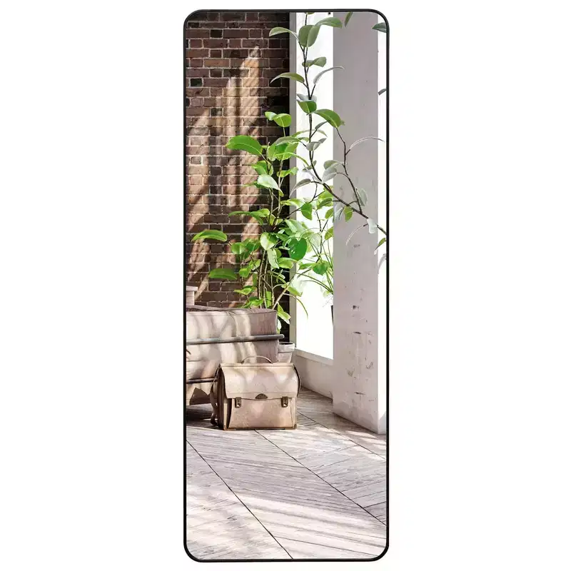 Americanflat 21x58 Full Length Mirror with Stand - Black - Premium Home Decor Style - Shatter-Resistant Glass - Elegant Modern Design - Modern