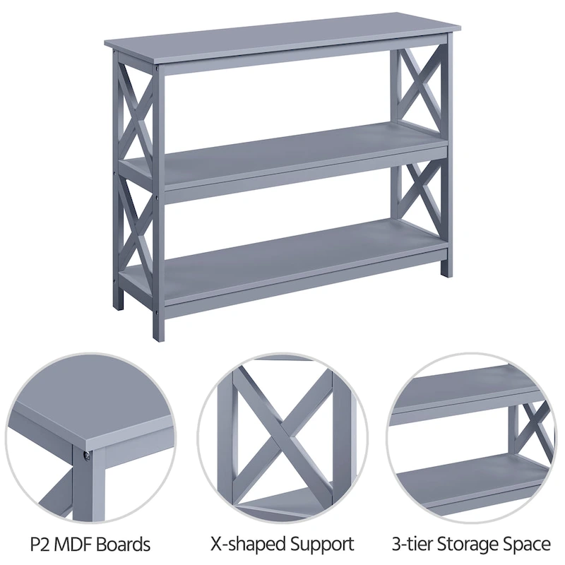 Yaheetech X-Design 3 Tiers Wooden Entryway Console Table