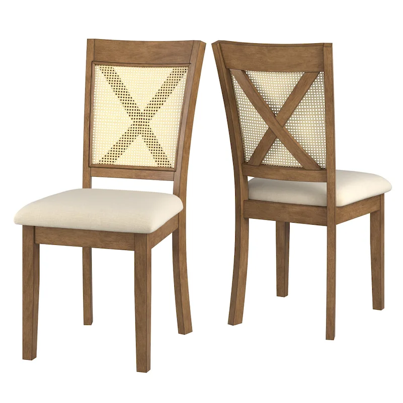 Plaga X-Back Cane Accent Dining Chair (Set of 2) by  - Dining Chair
