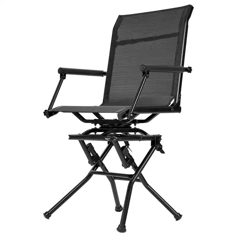 VEVOR Hunting Chair, 360 Silent Swivel, Foldable Lightweight Portable Blind Chair, 300 Lbs Capacity for Fishing Camping, Black