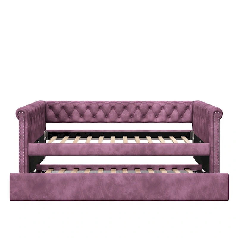 Christopher Knight Home - Augusta Velvet Upholstered Tufted Daybed with Trundle Design