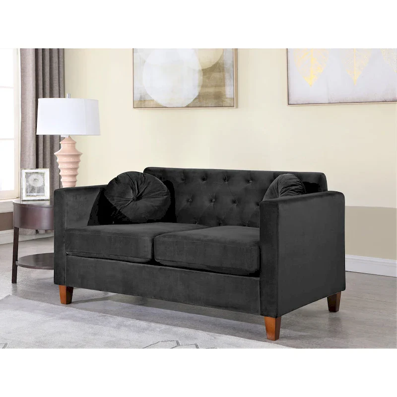 Carson Carrington Paharova Velvet Kitts Classic Loveseat