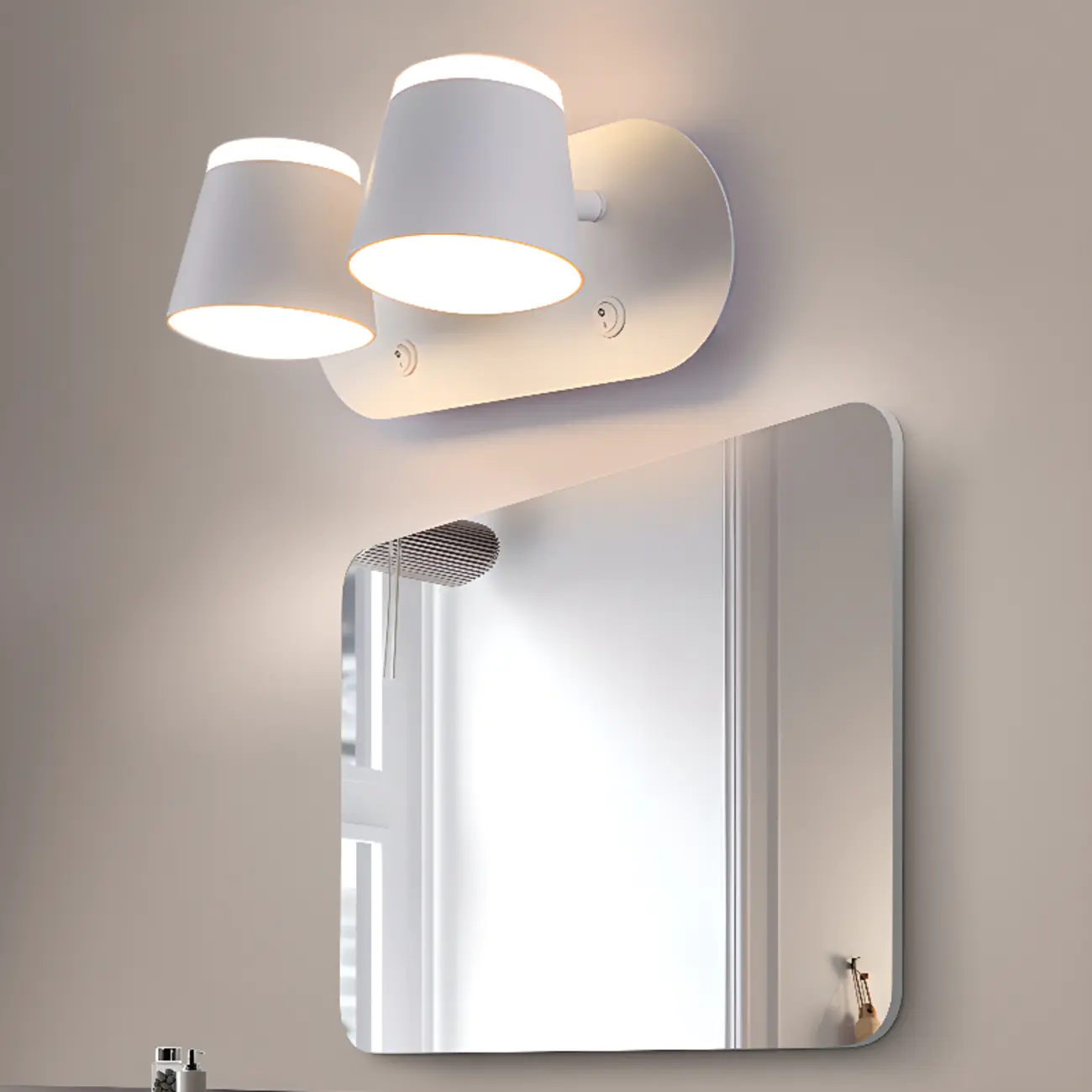 Modern Wall-Mounted Mini White Bathroom Vanity Light Fixture